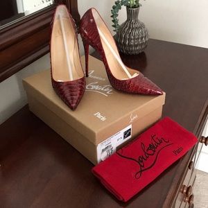 Christian Louboutin So Kate Red Snakeskin Heels